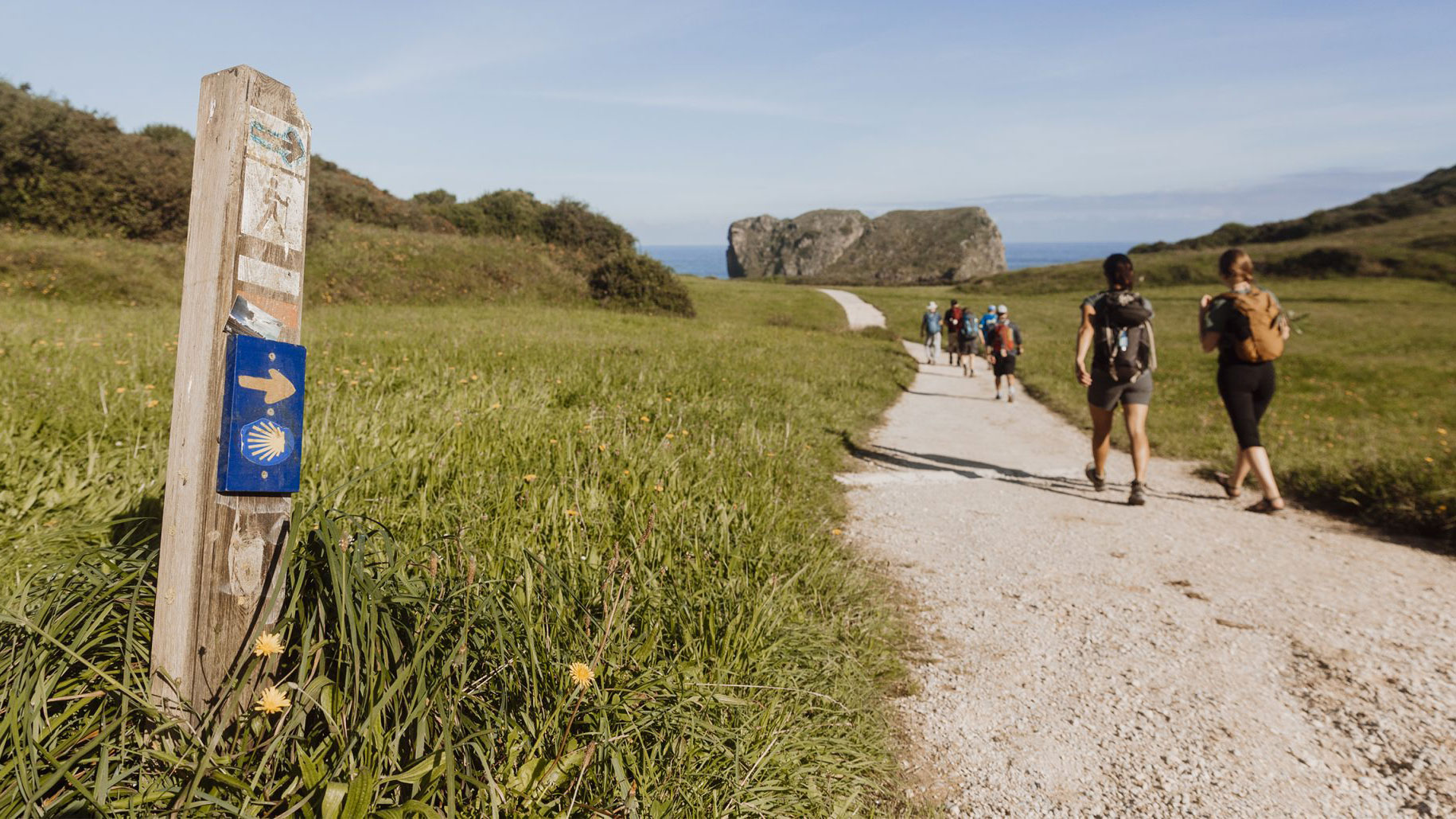 pilgrims hiking